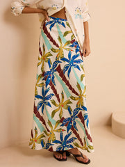 Tropical Print Maxi Skirt
