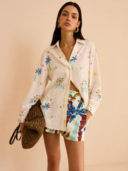 Tropical Print Shorts Set