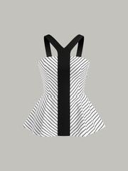 Striped Peplum Top with Contrast Straps