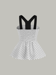 Striped Peplum Top with Contrast Straps