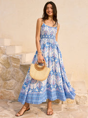 Bohemian Floral Print Maxi Dress