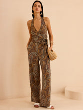 Paisley Print Halter Top and Pants Set