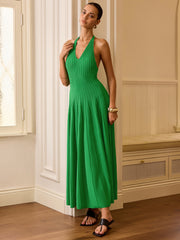 Knit Halter Maxi Dress