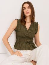 Ruffled V-Neck Peplum Top