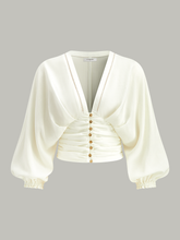 Ruched Buttoned Top