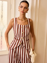 Striped Pocketed Vest