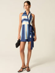 Striped Halter Mini Dress