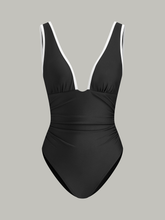 Deep V-Neck Ruched One-Piece Swimsuit