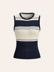 Contrast Color Striped Knit Top