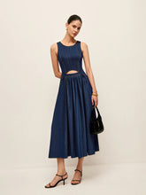 Denim Cut-Out Midi Dress