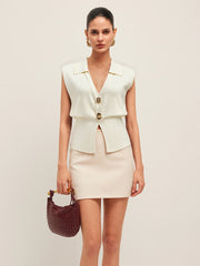 Metal Buttons Knit Vest