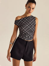 Asymmetrical Plaid Top