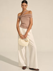 Asymmetrical Twist Off-Shoulder Top