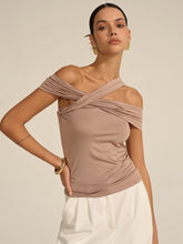 Asymmetrical Twist Off-Shoulder Top