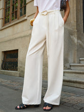 Belted Mid-Waisted Wide-Leg Pants