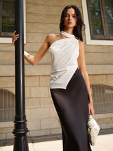 Asymmetrical Halter Neck Ruched Top