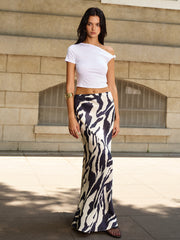 Zebra Print Maxi Skirt