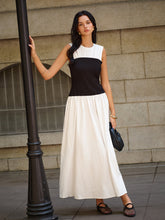 Sleeveless Color-Block Maxi Dress