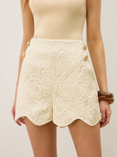 Wool-Blend Textured Jacquard Shorts with Metal Decor