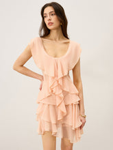 Semi-Sheer Ruffled Chiffon Mini Skirt