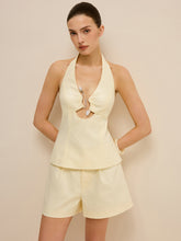 Halter Cut-Out Top and Shorts Set