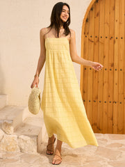 Eyelet Backless Maxi Dress