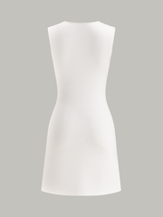 Sleeveless Slit Mini Dress with Metal Decor