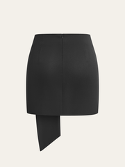 Asymmetrical Metal Decor Skirt