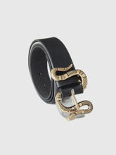 Snake Buckle Leather Belt