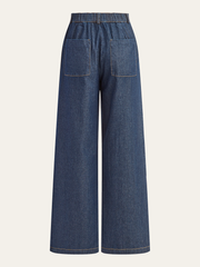 Mid-Waisted Wide-Leg Denim Pants
