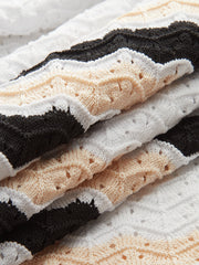 Striped Hem Knit Maxi Skirt