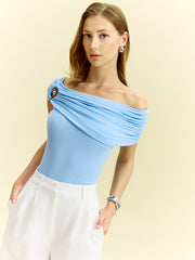 Off-Shoulder Top with Ring Detail