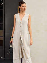 Striped Linen & Cotton Long Shirt