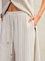Striped Linen & Cotton Pants