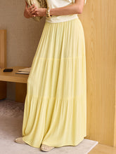 Semi-Sheer Tiered Maxi Skirt with Elastic Waist