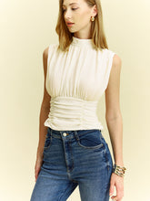 Semi-Sheer Ruched Waist Bow Tie-Back Blouse