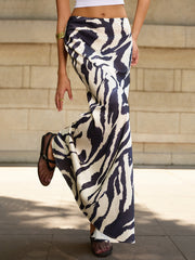 Zebra Print Maxi Skirt