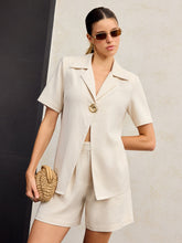 Cotton & Linen Metal Decor Shorts Set