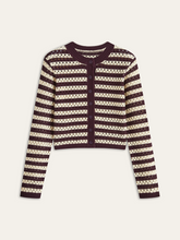 Striped Crochet Knit Cardigan