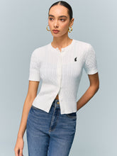 Cable Knit Short Sleeve Top