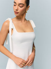 Bow-Strap Backless Mini Dress