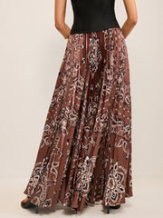 Boho Pleated Maxi Skir