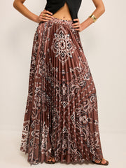 Boho Pleated Maxi Skir