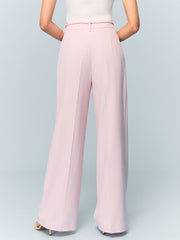 Mid-Waisted Wide-Leg Pants with Tie Detail