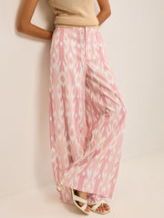 Boho Linen-Look Wide-Leg Pants