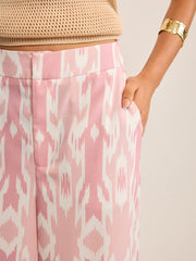 Boho Linen-Look Wide-Leg Pants
