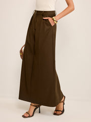 Pocketed High-Waisted Maxi Skirt