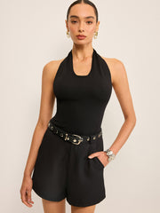 Halter-Neck Backless Sleeveless Top