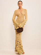 Knit Maxi Dress with Sequin Embellishments