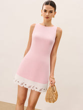 Linen & Cotton Embroidered Trim Mini Dress